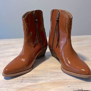 Free people frontier patent leather western boots